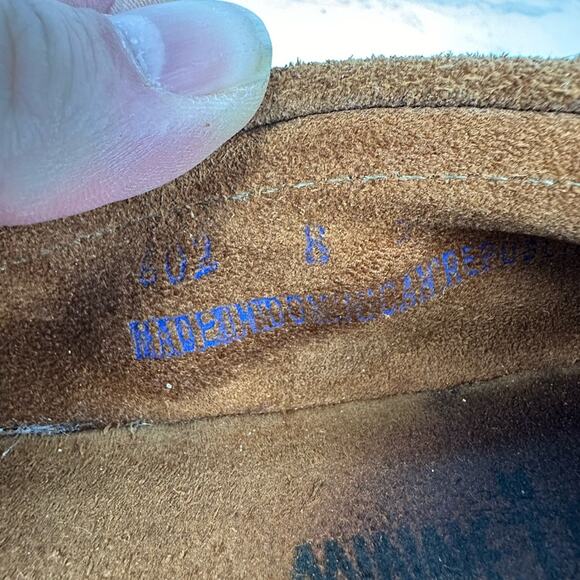 MINNETONKA Kiltie Brown Suede Moccasin  Loafers Beaded Thunderbird size 8 - Picture 5 of 8